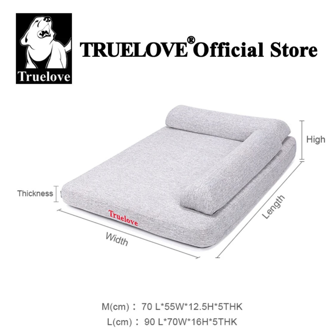 Truelove Haustier bett mit Kissen Memory Foam weich bequem bequem haltbar Leinen Stoff für Katze und Hunde abnehmbar wasch bar tlx1211