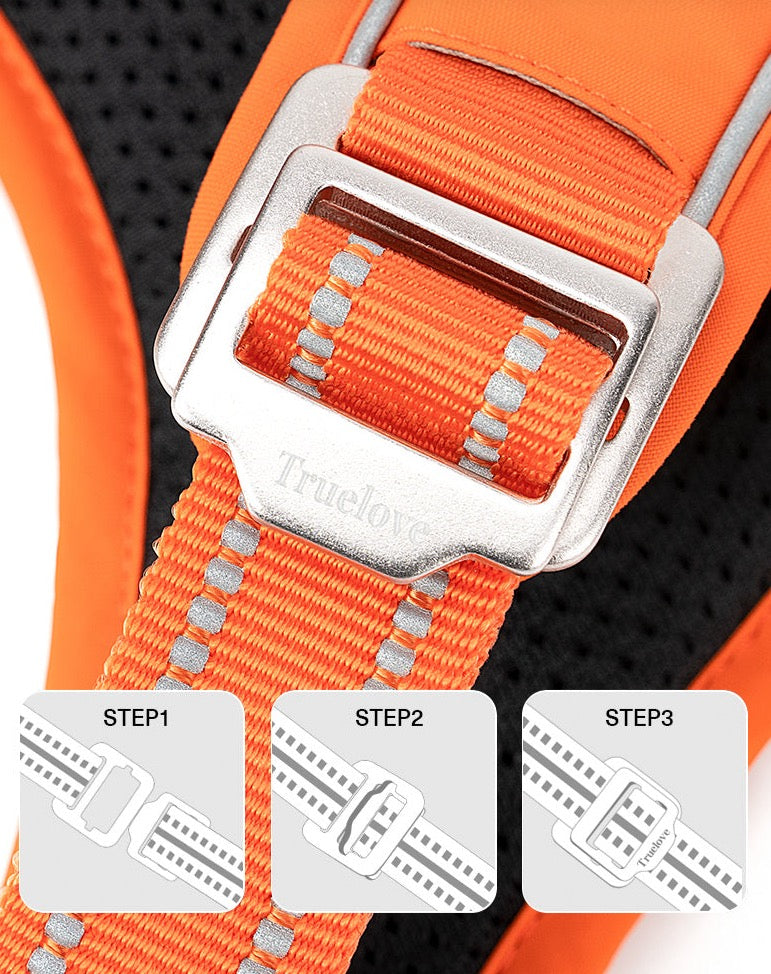 True love Hundegeschirr Nylon reflektieren des Hunde geschirr einstellbar komfortable Steuerung Step-In brillante truelove tlh5654, Hundegeschirr mit 3M Reflexion - Sonderedition