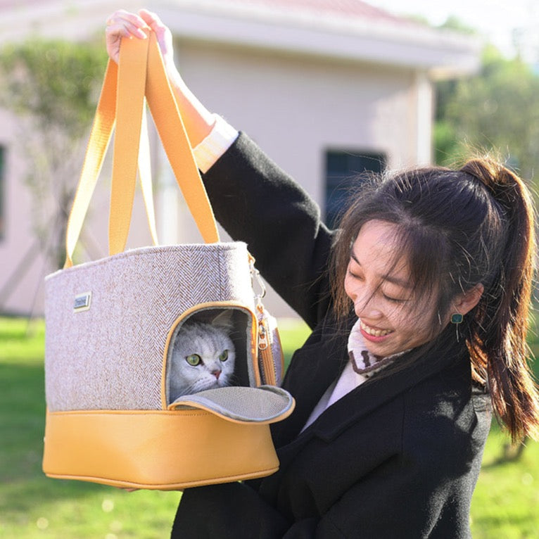 Truelove Haustier Rückhalt Tasche Reisetaschen Hand tragen Wolle Stoff Kam Reiß verschluss Mode Haustier Tragetaschen für Katze Hund U-Bahn tlx5171