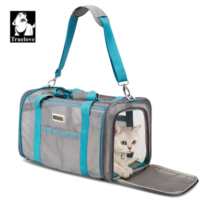 Truelove Designer Polyester Haustier Träger Umhängetasche tragbare atmungsaktive Maische bequeme Welpen Katze Träger tlx2071