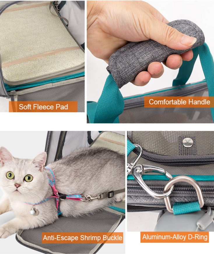 Truelove Designer Polyester Haustier Träger Umhängetasche tragbare atmungsaktive Maische bequeme Welpen Katze Träger tlx2071