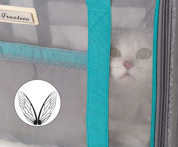 Truelove Designer Polyester Haustier Träger Umhängetasche tragbare atmungsaktive Maische bequeme Welpen Katze Träger tlx2071