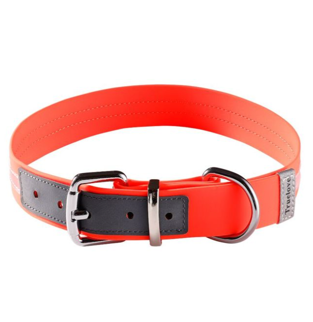 Truelove Haustier halsband wasserdicht geruchs neutral langlebig verstellbar PVC Polyester weich reflektierende Stoffst reifen grundlegende Hunde halsband tlc5521