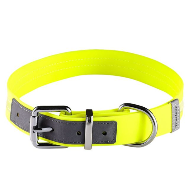 Truelove Haustier halsband wasserdicht geruchs neutral langlebig verstellbar PVC Polyester weich reflektierende Stoffst reifen grundlegende Hunde halsband tlc5521