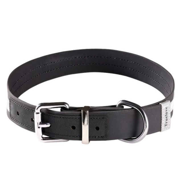 Truelove Haustier halsband wasserdicht geruchs neutral langlebig verstellbar PVC Polyester weich reflektierende Stoffst reifen grundlegende Hunde halsband tlc5521
