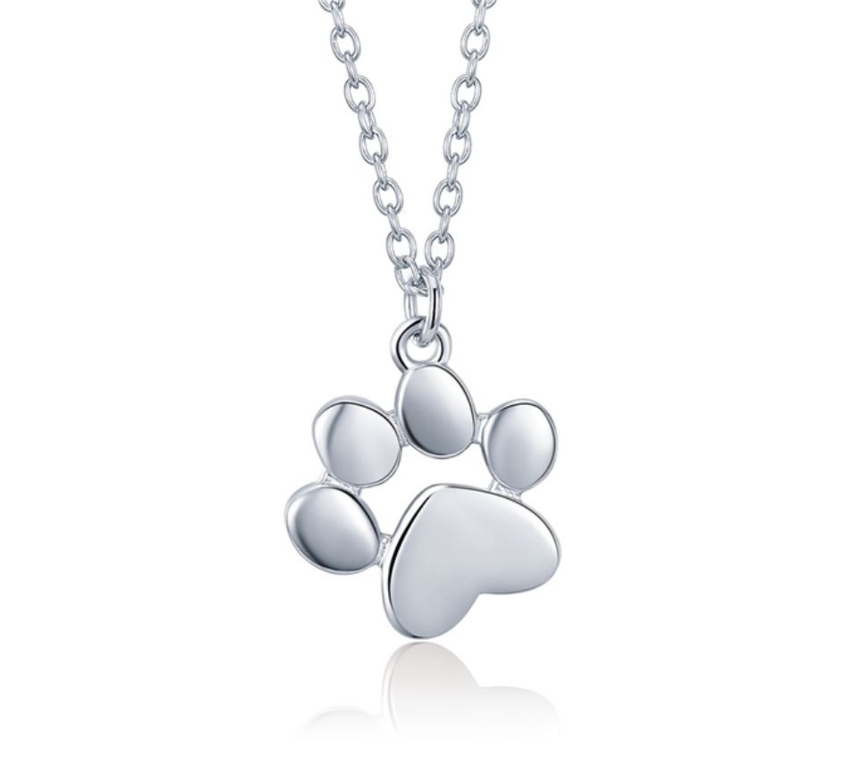 Tier_Halskette Pfotenanhänger_silber Pfotenanhänger_geschenk Opal_Halskette Hundeliebhaber Hund_Halskette Halskette_schneller_versand Halskette Geschenk_Mädchen Geschenk_Frau Feine_Kette_silber Charmes Anhänger