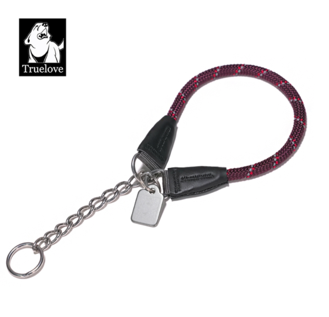 Truelove Pet P-Kette Nylon Hund Kragen Edelstahl Kette Pull-beständig Reflektierende Dekorative Explosion-proof Walking TLC5373