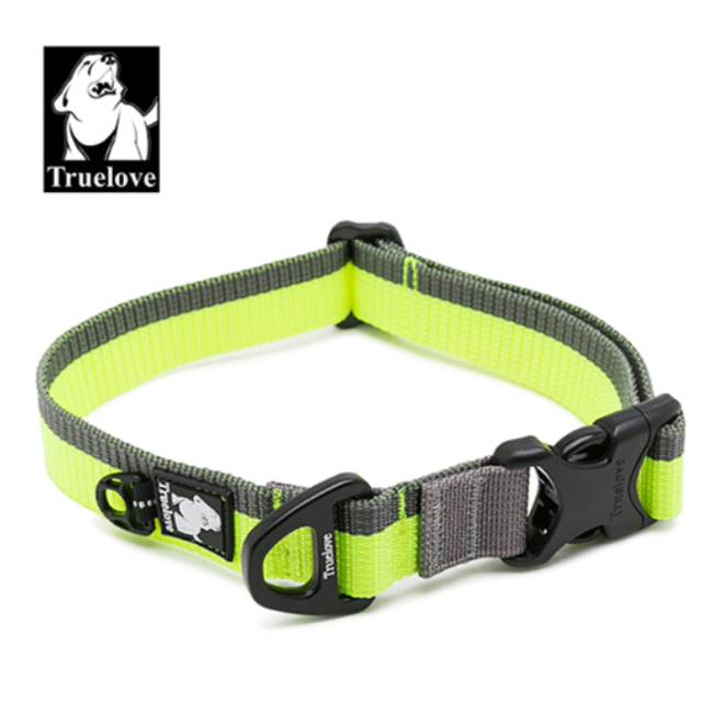 Truelove Hund Kragen Nylon für Kleine, mittlere und Große Hunde Hals Gürtel Training Walking Licht Atmungsaktiv Laufschuhe Orange Schwarz TLC5171