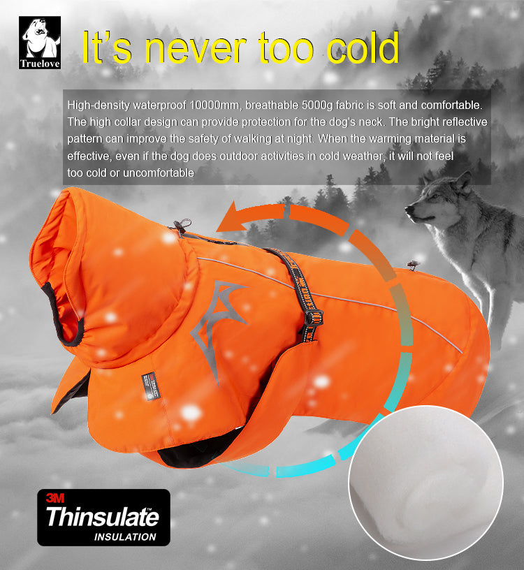 Truelove Wärmer Hund Winter Mantel Haustier Jacke Mode Hund Kleidung Wasserdicht Winddicht Reflektierende Outdoor-Hund Mantel TLG2372